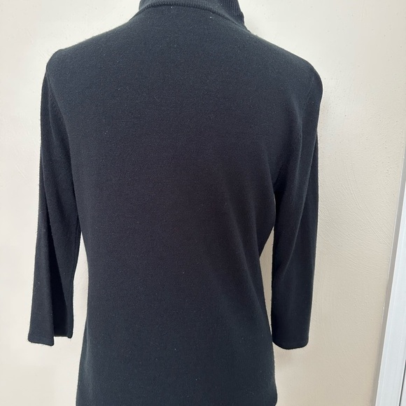 Luxe 360 Lightweight Sweater with Rhinestone Zipper 3/4 Sleeve - Picture 3 of 6